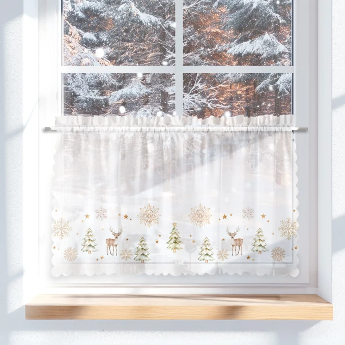 Vánoční záclony na vitrážové záclonky