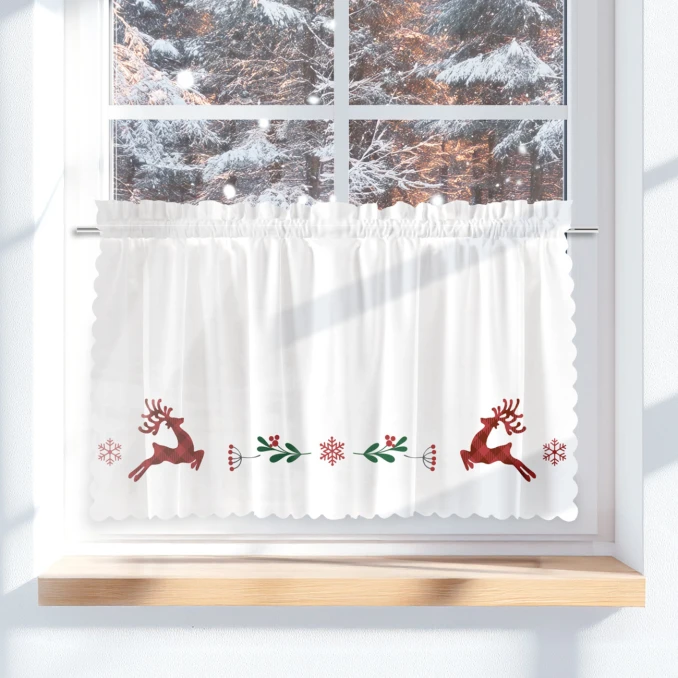 Vánoční záclony na vitrážové záclonky