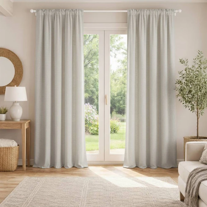 Lněné závěsy s páskou